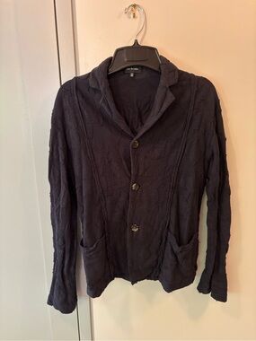 Pas De Calais Black Textured Button-Up Jacket